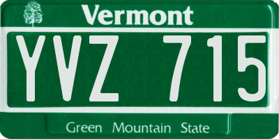 VT license plate YVZ715