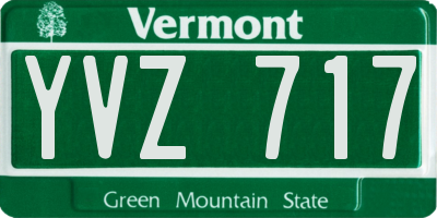 VT license plate YVZ717