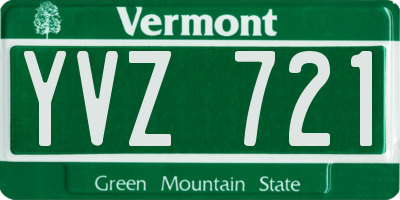 VT license plate YVZ721