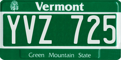 VT license plate YVZ725