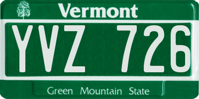 VT license plate YVZ726