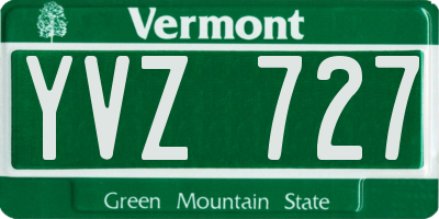 VT license plate YVZ727