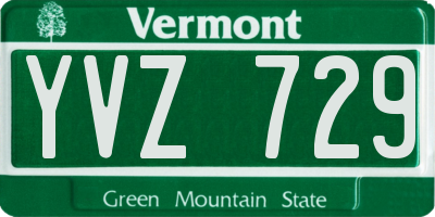 VT license plate YVZ729