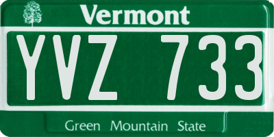 VT license plate YVZ733