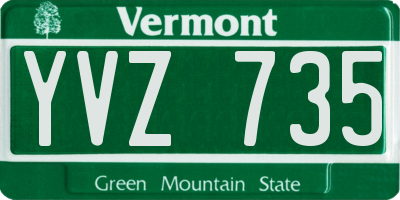 VT license plate YVZ735