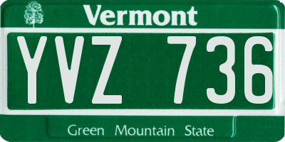 VT license plate YVZ736