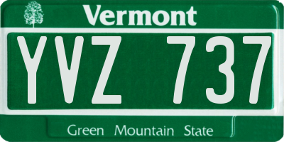 VT license plate YVZ737