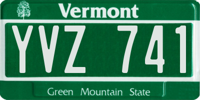 VT license plate YVZ741