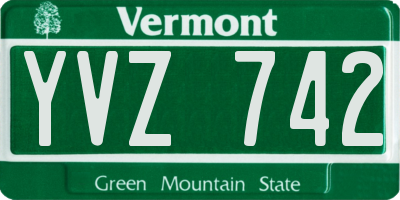 VT license plate YVZ742