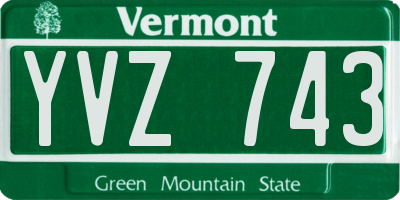 VT license plate YVZ743
