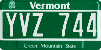 VT license plate YVZ744