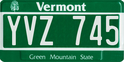 VT license plate YVZ745