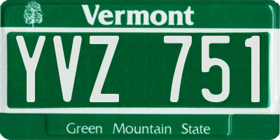 VT license plate YVZ751