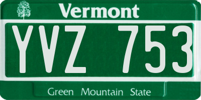 VT license plate YVZ753