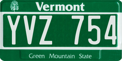 VT license plate YVZ754