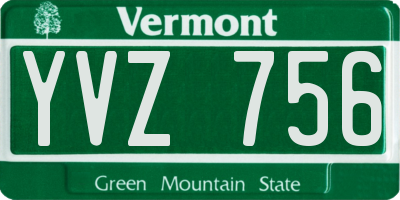 VT license plate YVZ756