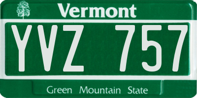 VT license plate YVZ757