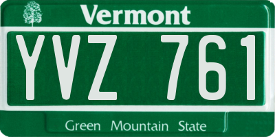 VT license plate YVZ761