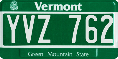 VT license plate YVZ762