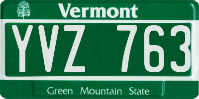 VT license plate YVZ763