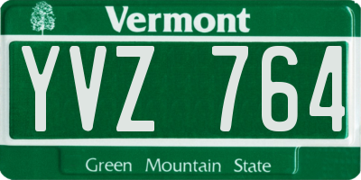VT license plate YVZ764