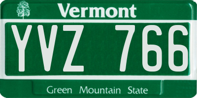 VT license plate YVZ766