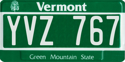 VT license plate YVZ767