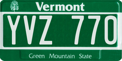 VT license plate YVZ770