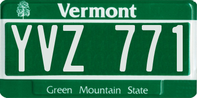 VT license plate YVZ771