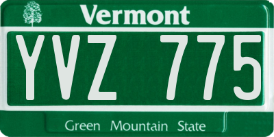 VT license plate YVZ775
