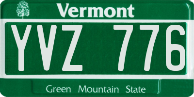 VT license plate YVZ776