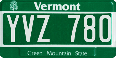 VT license plate YVZ780