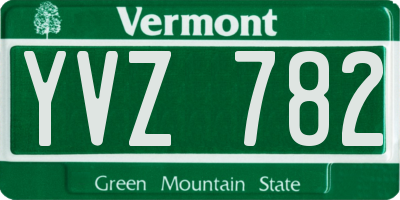 VT license plate YVZ782