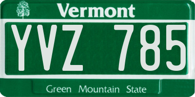 VT license plate YVZ785