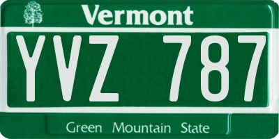 VT license plate YVZ787