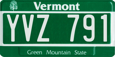 VT license plate YVZ791
