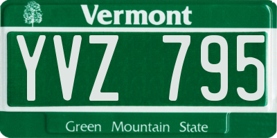 VT license plate YVZ795
