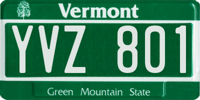 VT license plate YVZ801