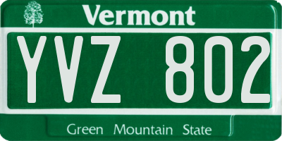 VT license plate YVZ802