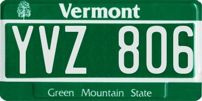 VT license plate YVZ806