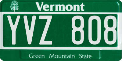 VT license plate YVZ808