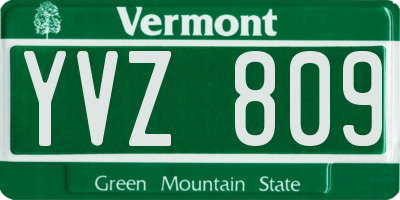 VT license plate YVZ809