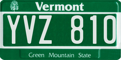VT license plate YVZ810
