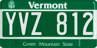 VT license plate YVZ812