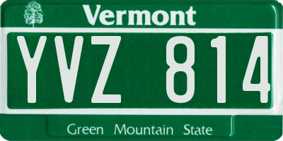 VT license plate YVZ814