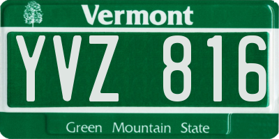 VT license plate YVZ816