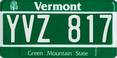 VT license plate YVZ817