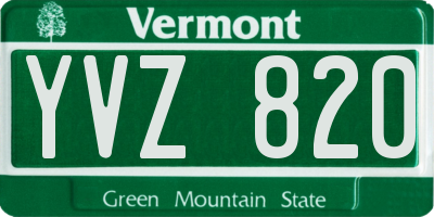 VT license plate YVZ820