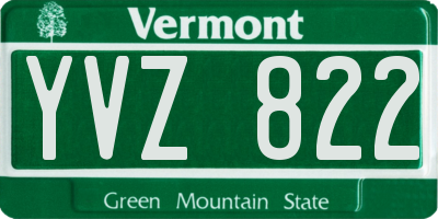 VT license plate YVZ822