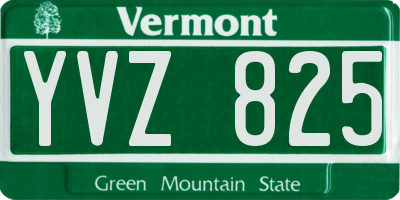 VT license plate YVZ825